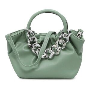 Mix No 6 keychain detail scrunch mini tote Alien green 6 x 7.5 x 4.75 NWT